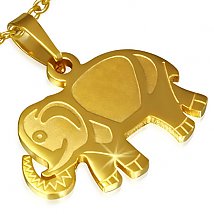 Ocelový přívěsek slon zlatý odstín